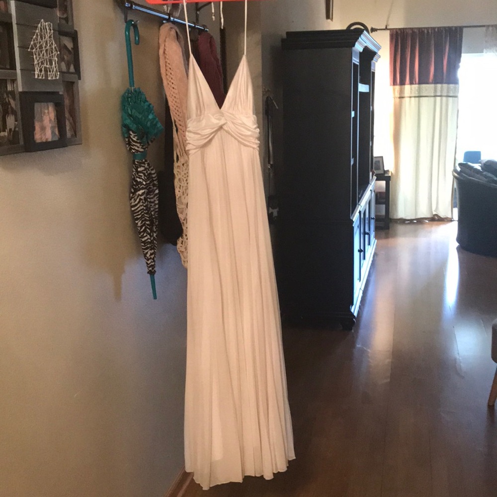 Halter Cream Evening Dress 👗 Size Medium